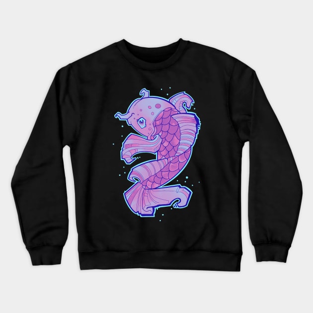 koi karp fish neon effect Crewneck Sweatshirt by weilertsen